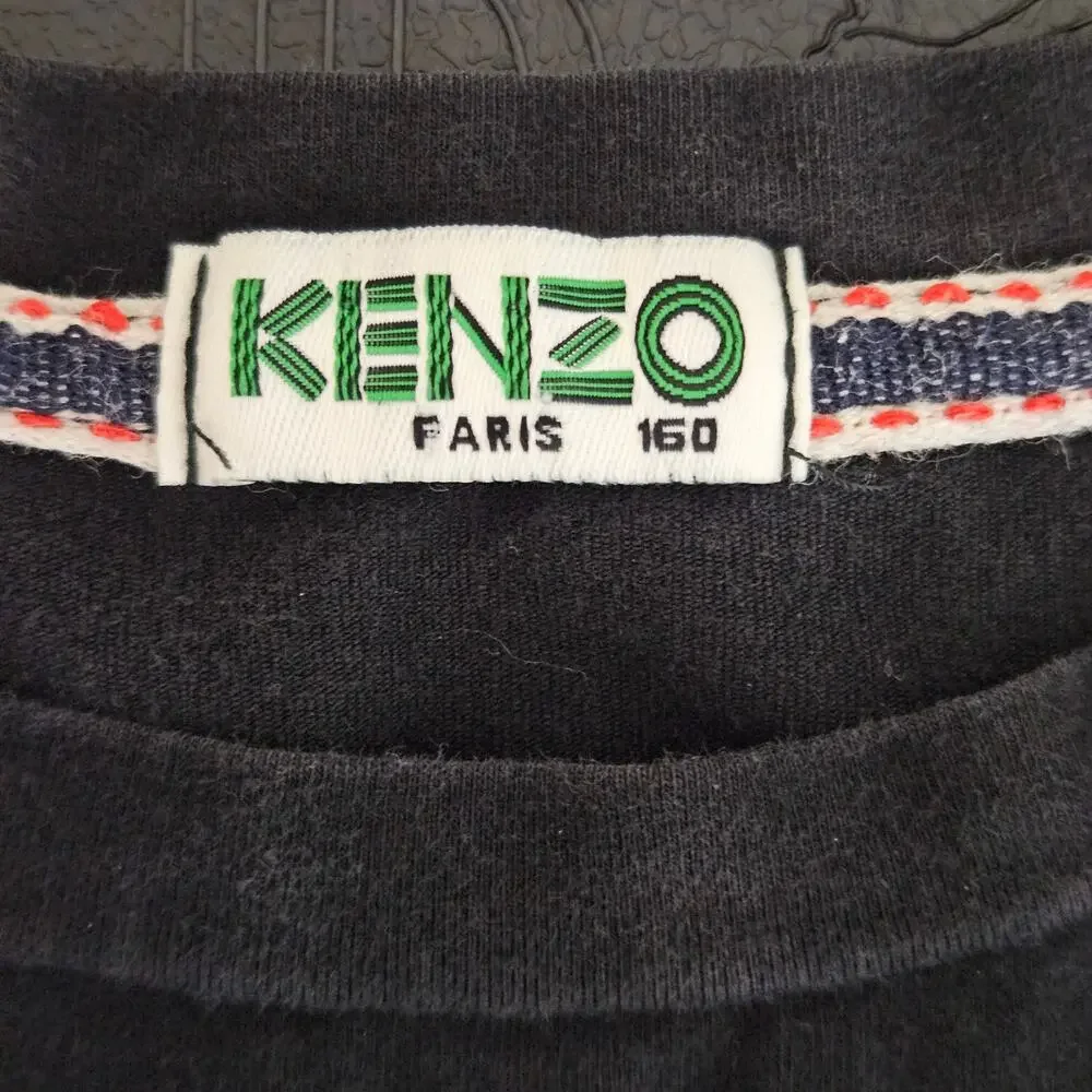 Kenzo Tiger Motif Girl's‎ Jersey Black Dress Sz 12 | FLAWS | PLAY CONDITION